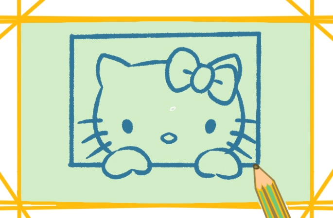 温柔的凯蒂猫上色简笔画要怎么画