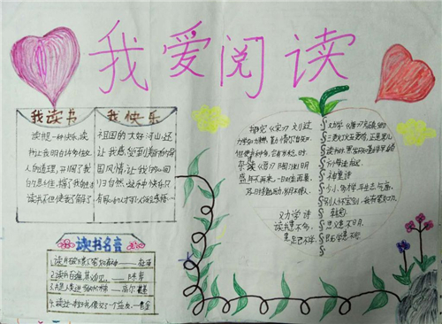 我读书我快乐手抄报小学生精选5张