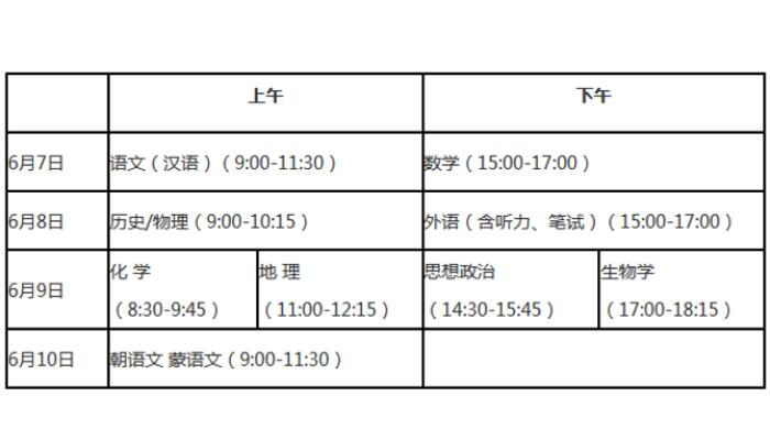 最新辽宁高考时间2022具体时间表