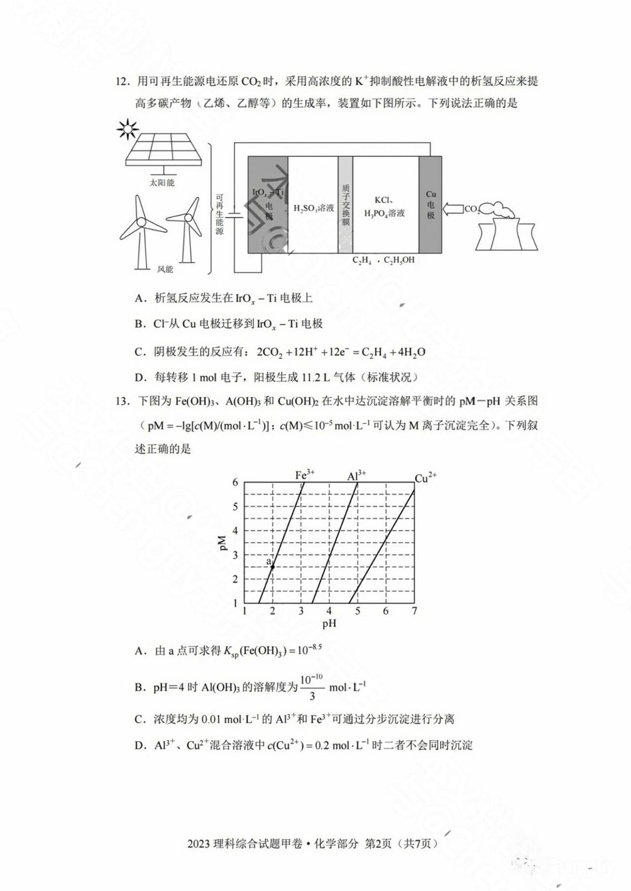 2023全国甲卷高考理综试题