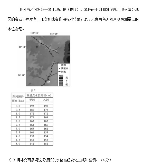 2023地理高考试卷湖南卷含参考答案