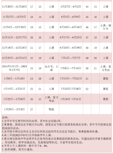 2023-2024广州中小学寒暑假时间及开学时间