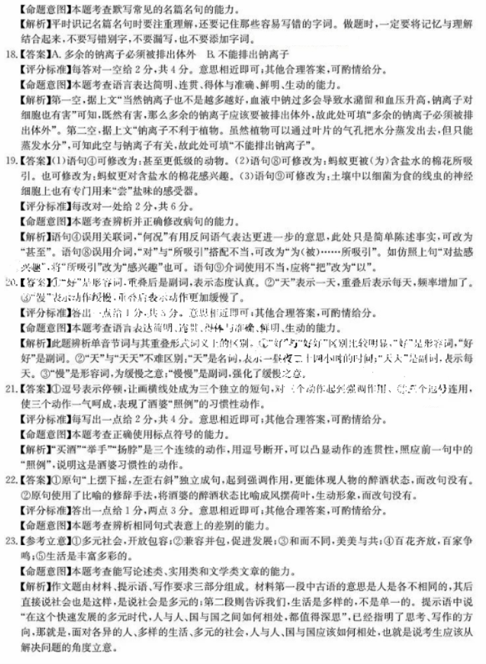 华大新高考2024高三11月测评语文试题及答案