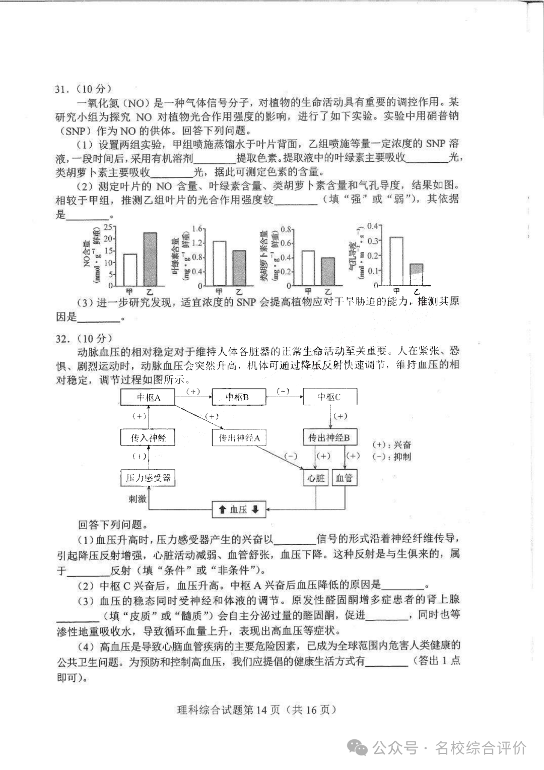 河南省2024新高考适应性测试(九省联考)理综试题