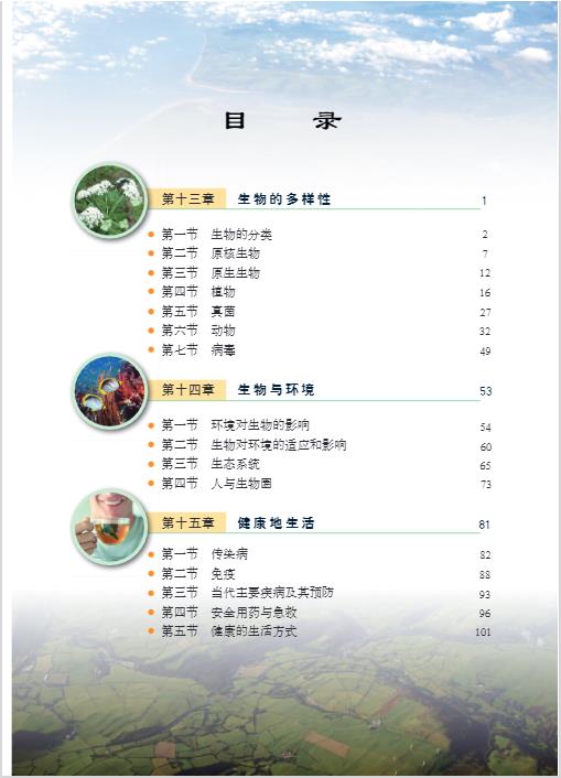 北京版八年级下册生物电子课本