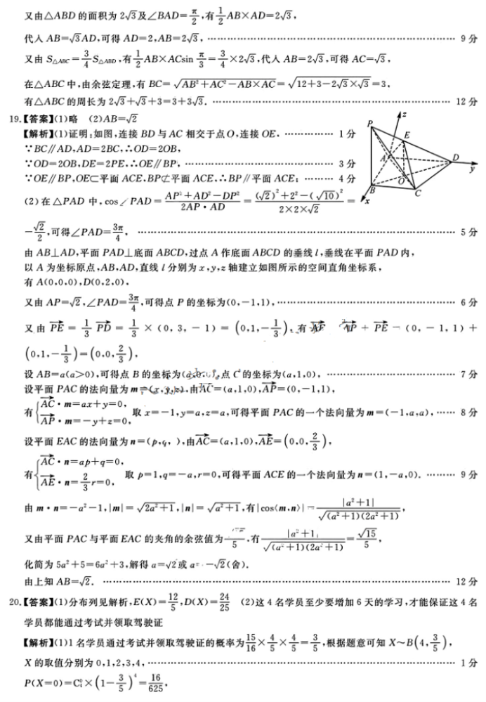 2024届福建百校联考高三开学考数学试题及答案