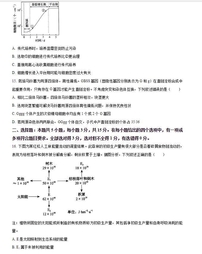 2024年吉林省高考生物试卷真题