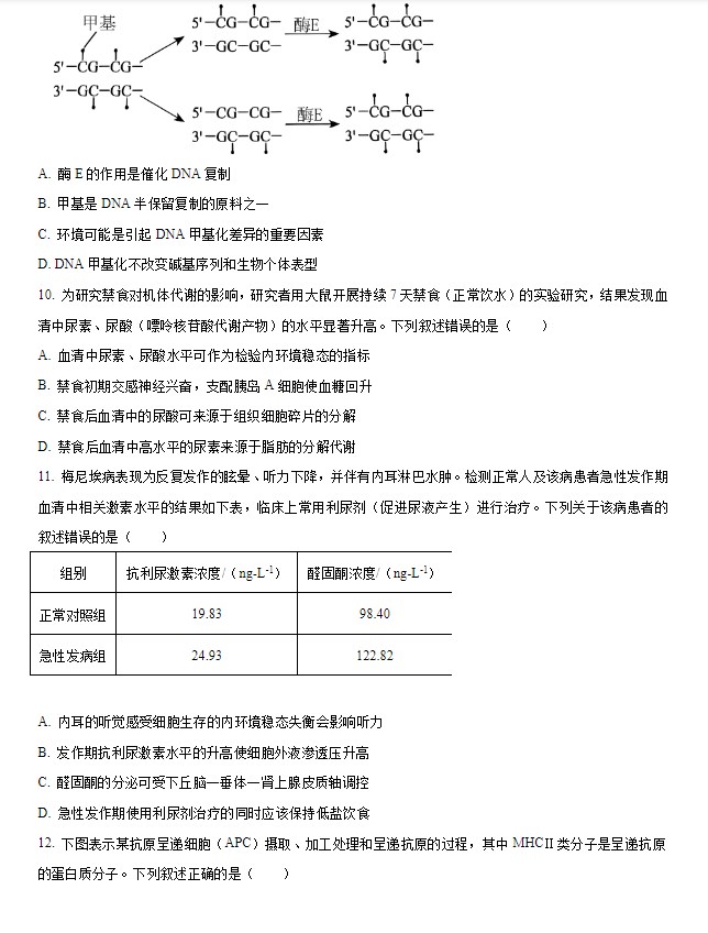 2024年吉林省新高考生物试卷