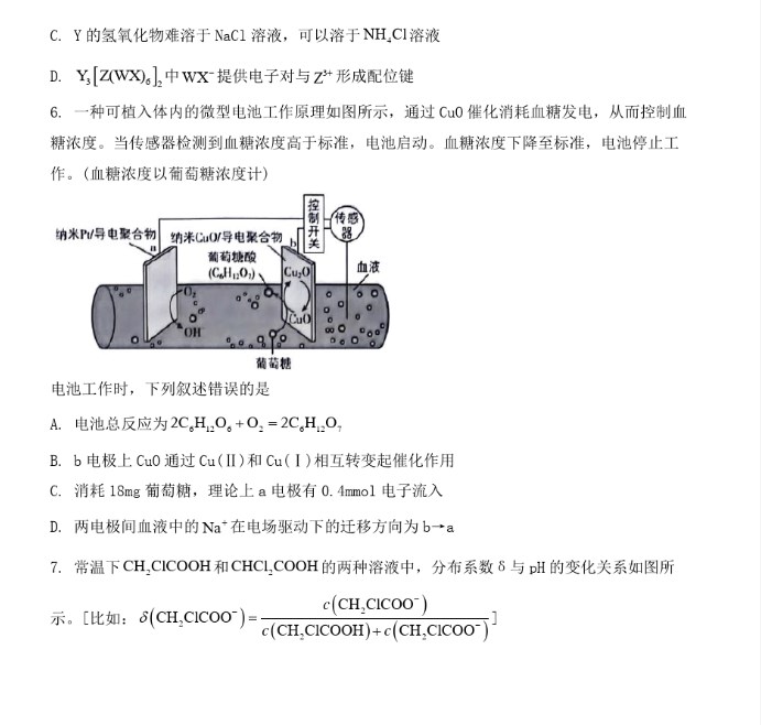 2024年新课标高考化学试题真题