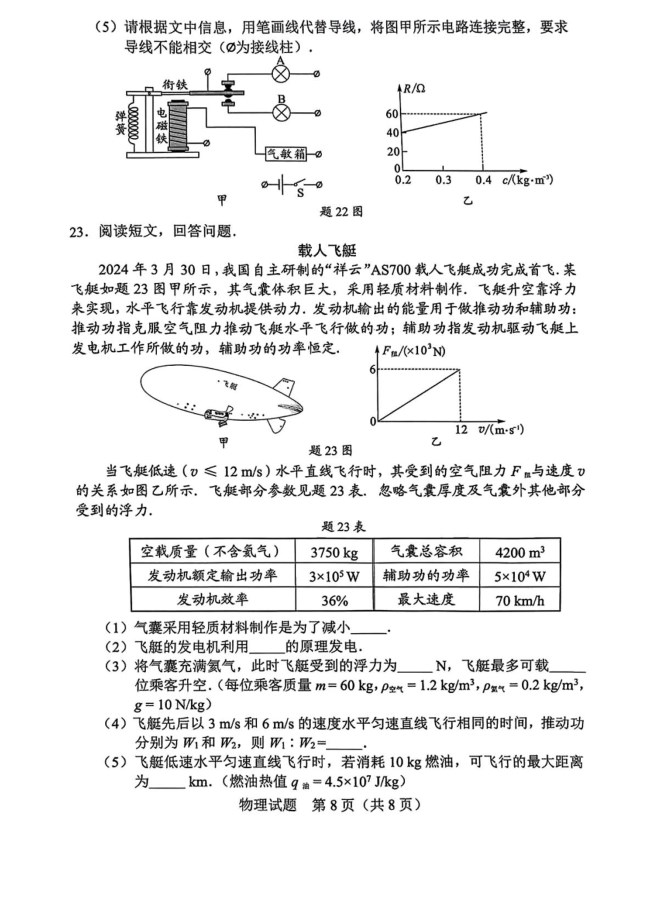 2024年广东省中考物理试卷