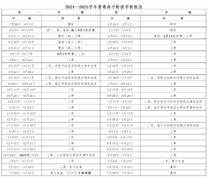 2024广东各地中小学秋季开学时间