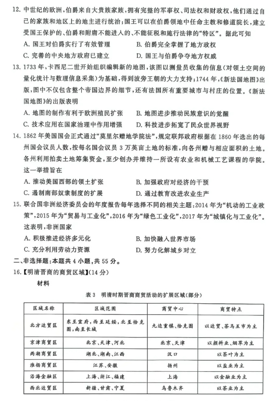 2025届高三第一次八省联考(T8联考)历史试题