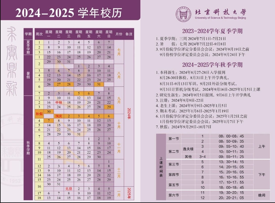 2025年北京科技大学寒假放假时间