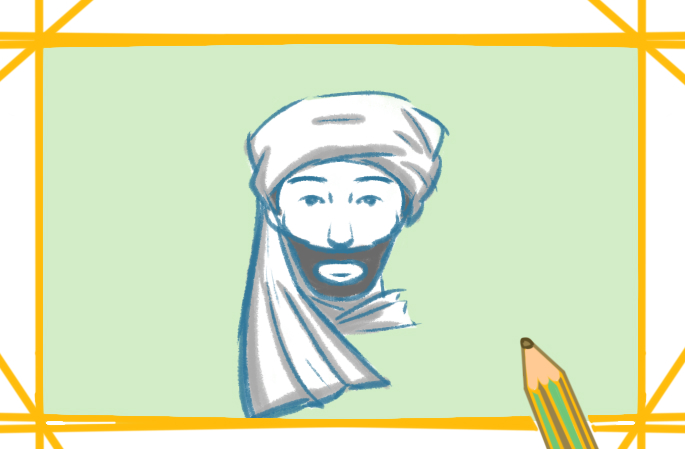 迪拜的中年男性上色简笔画图片教程