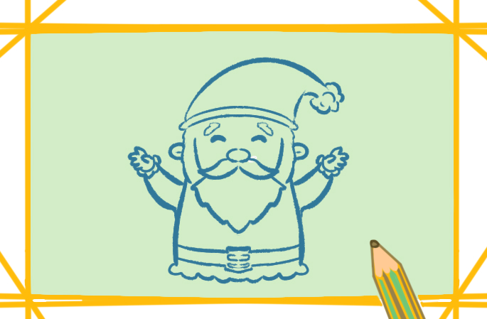 胖胖的圣诞老人上色简笔画要怎么画