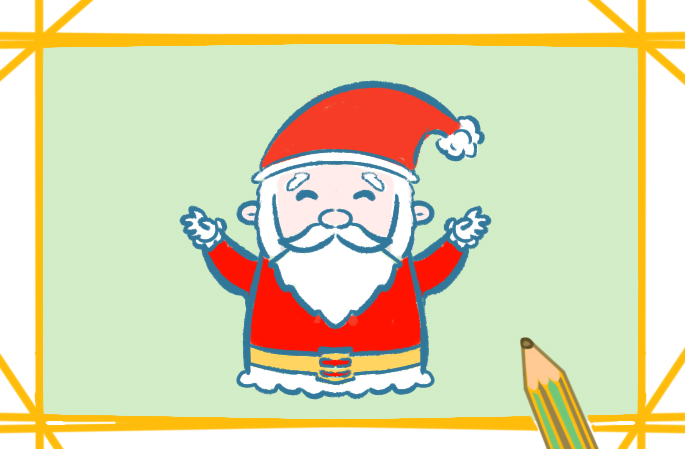 胖胖的圣诞老人上色简笔画要怎么画