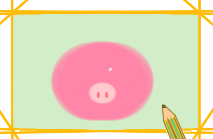 大耳朵的猪猪上色简笔画图片教程步骤