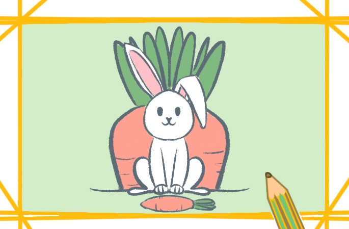 可爱的白兔子简笔画教程步骤图片