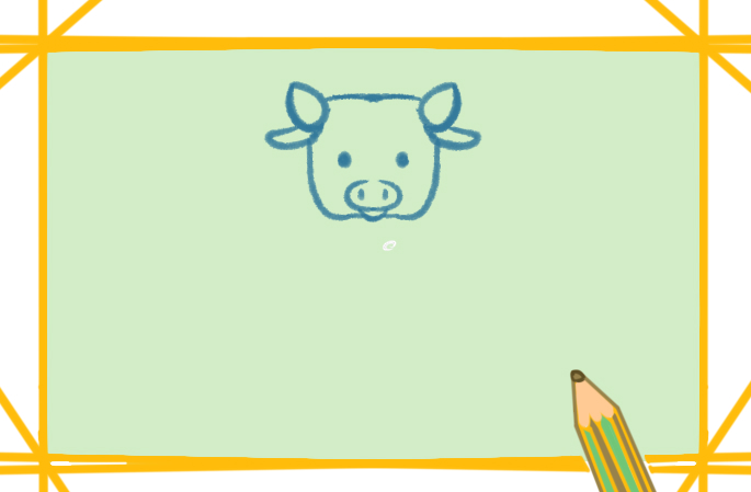 可爱的奶牛宝宝上色简笔画图片教程步骤