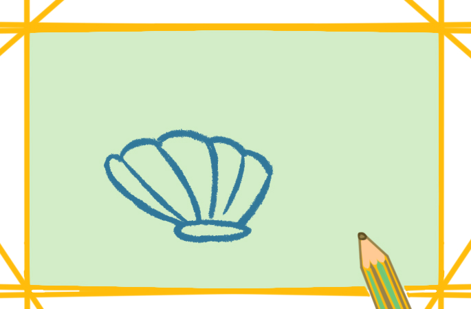 海鲜扇贝上色简笔画图片教程步骤