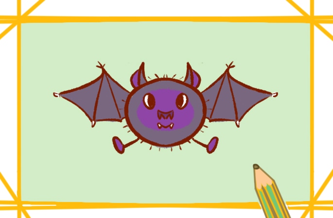 紫色的蝙蝠上色简笔画要怎么画