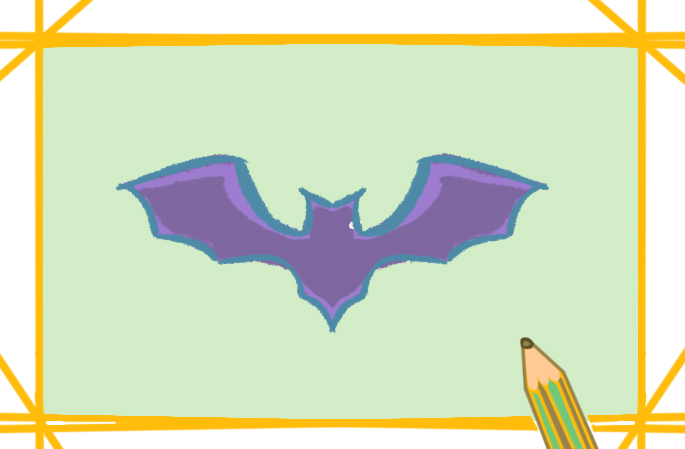 蝙蝠的标志上色简笔画图片教程步骤