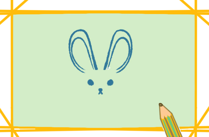 呆萌的小白兔上色简笔画图片教程步骤