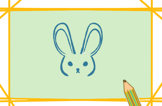 呆萌的小白兔上色简笔画图片教程步骤