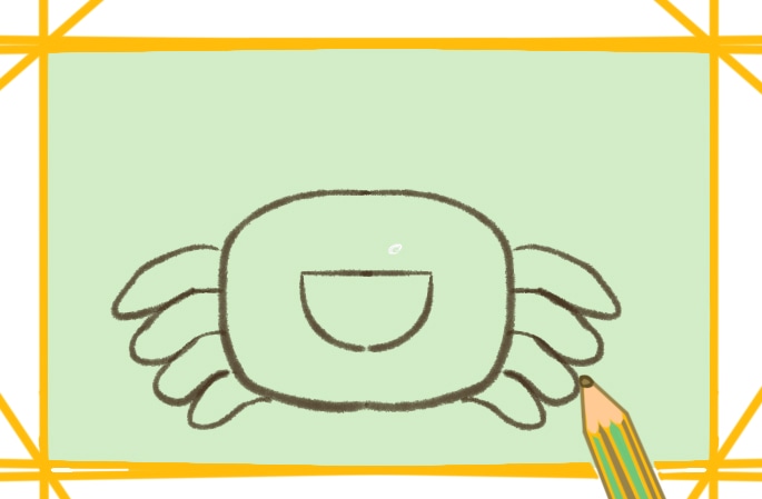 简单好看的螃蟹上色简笔画原创教程步骤图