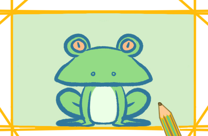 绿色大青蛙上色简笔画图片教程步骤