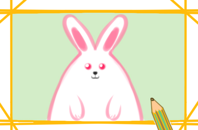 胖胖的白兔上色简笔画图片教程步骤