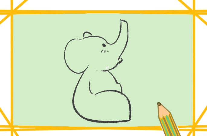漂亮好看的大象简笔画原创教程步骤图