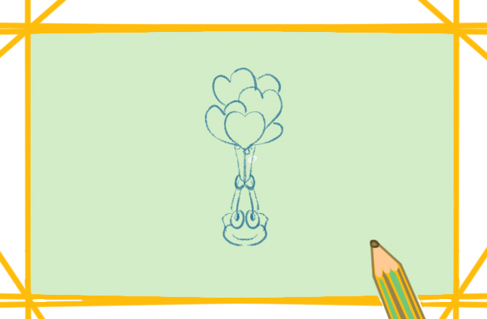 开心的青蛙彩色简笔画原创教程步骤图