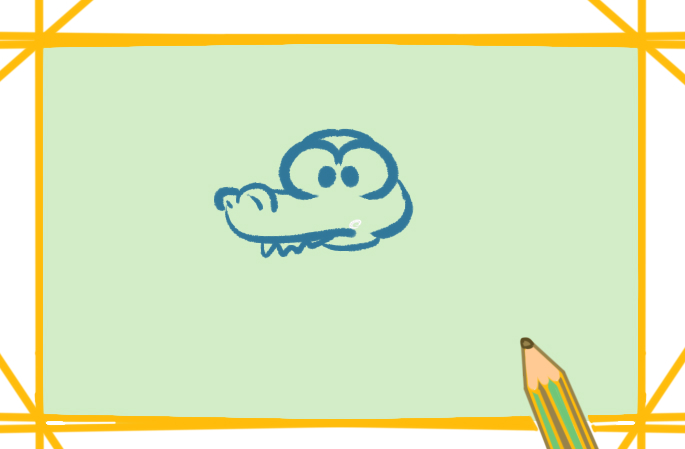 可爱的鳄鱼上色简笔画图片教程步骤