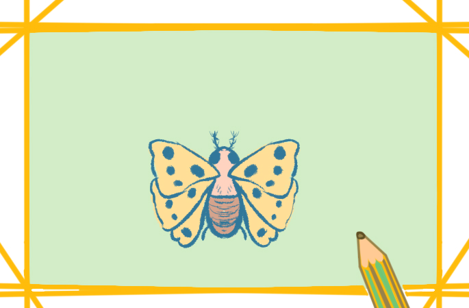 淡黄色的飞蛾上色简笔画图片教程步骤