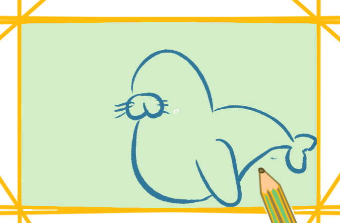 可爱的海狮上色简笔画要怎么画