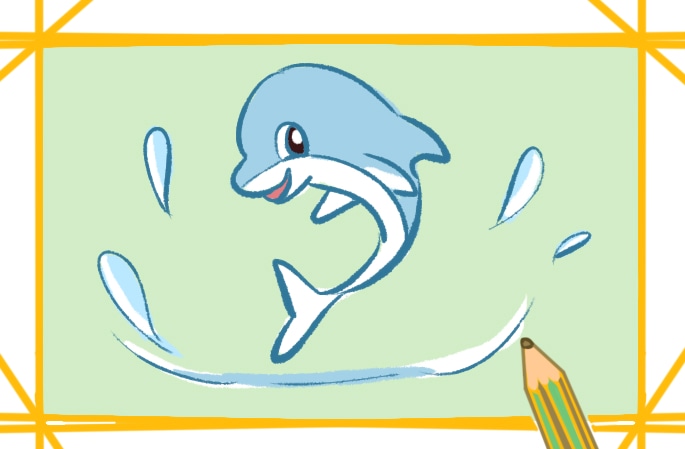 可爱的海豚简笔画教程步骤图片