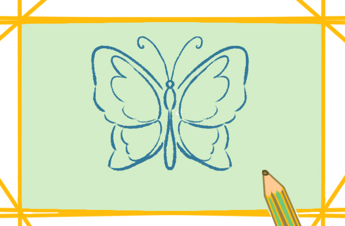 艳丽的蝴蝶上色简笔画图片教程步骤