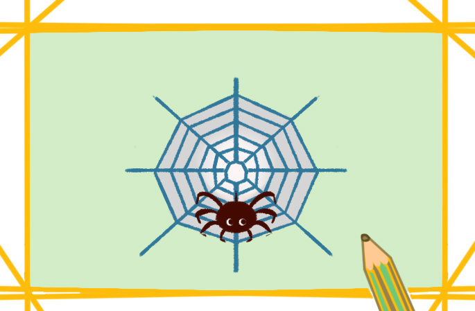 胖乎乎的蜘蛛上色简笔画图片教程步骤