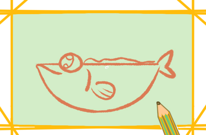 奇怪的鱼上色简笔画图片教程步骤