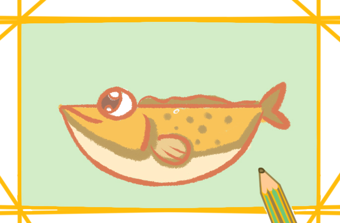 黄色的鱼的简笔画带颜色怎么画