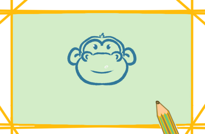 生肖猴子上色简笔画图片教程
