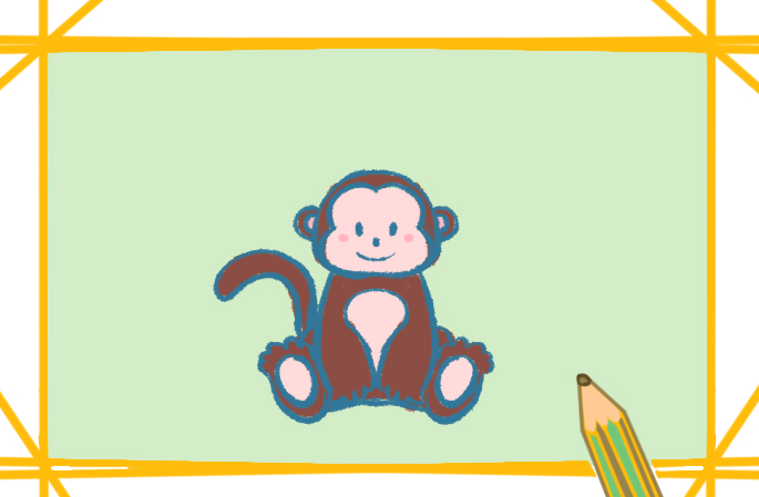 简笔画猴子画法的图片简单的教程