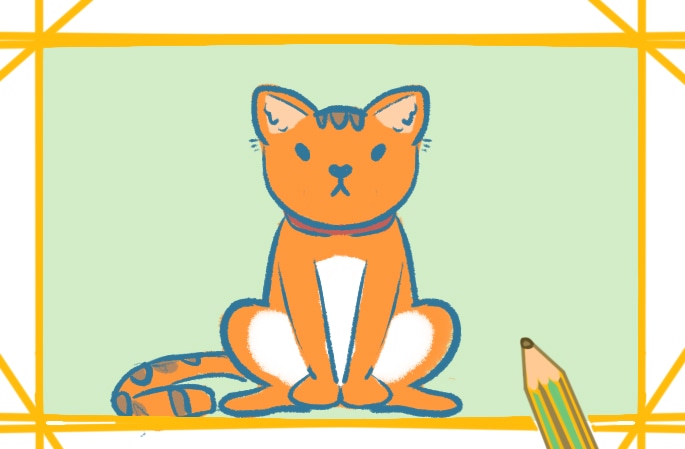 可爱的橘猫简笔画教程步骤图片
