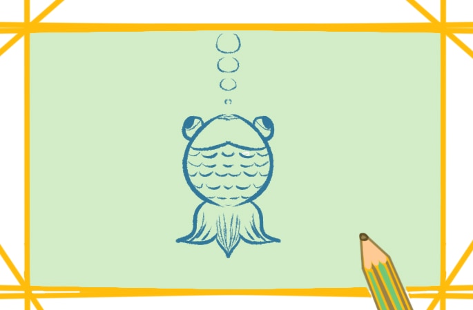 水里的金鱼简笔画教程步骤图片
