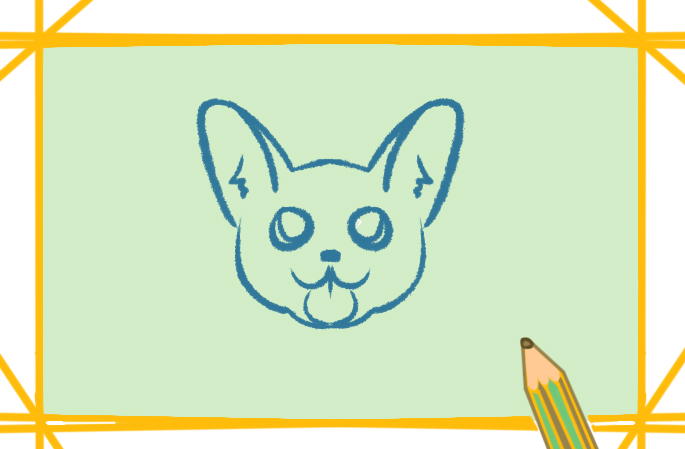 大耳朵的小狗上色简笔画图片教程步骤