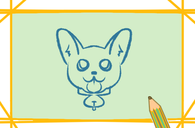 大耳朵的小狗上色简笔画图片教程步骤