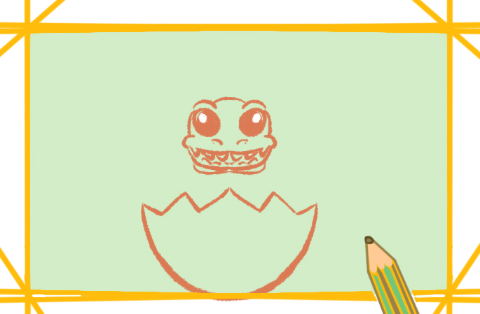 刚孵化的鳄鱼上色简笔画图片教程步骤