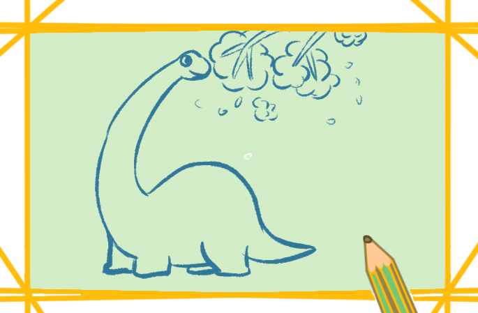 食草系的恐龙上色简笔画原创教程步骤图