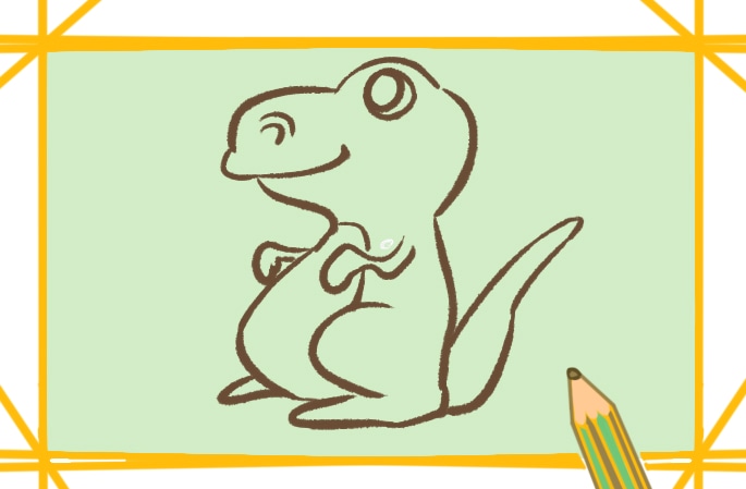 可爱的恐龙宝宝简笔画步骤图片